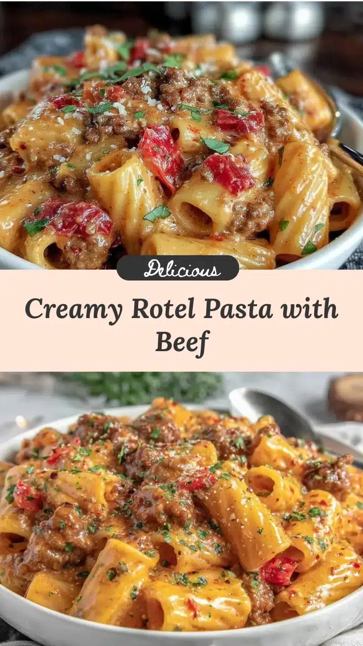 creamy rotel pasta with ground beef recipe