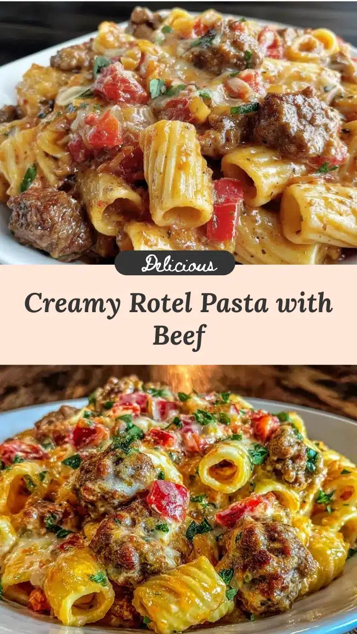 creamy Rotel pasta with ground beef recipe