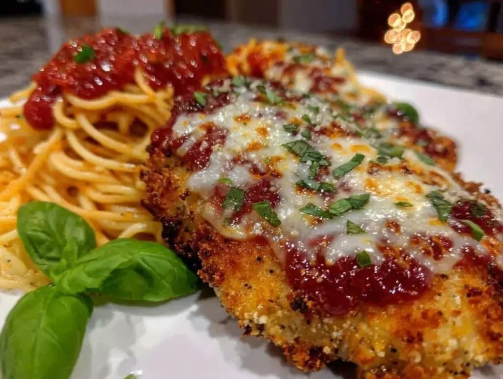 crispy baked chicken parmesan - featured image