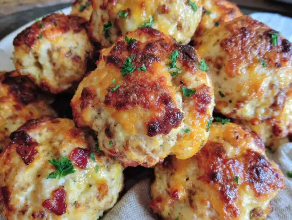 crispy cheesy sausage balls - featured image