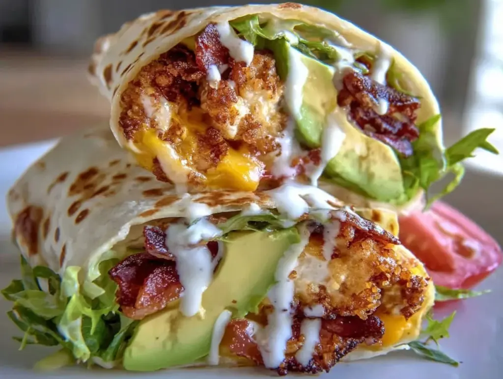 crispy chicken bacon ranch wrap - featured image
