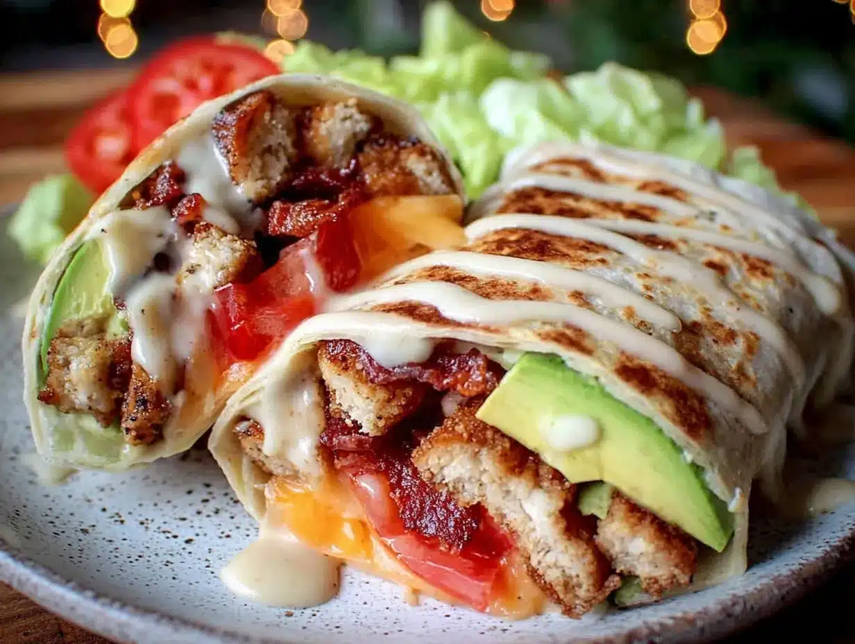 crispy chicken bacon ranch wrap preparation steps