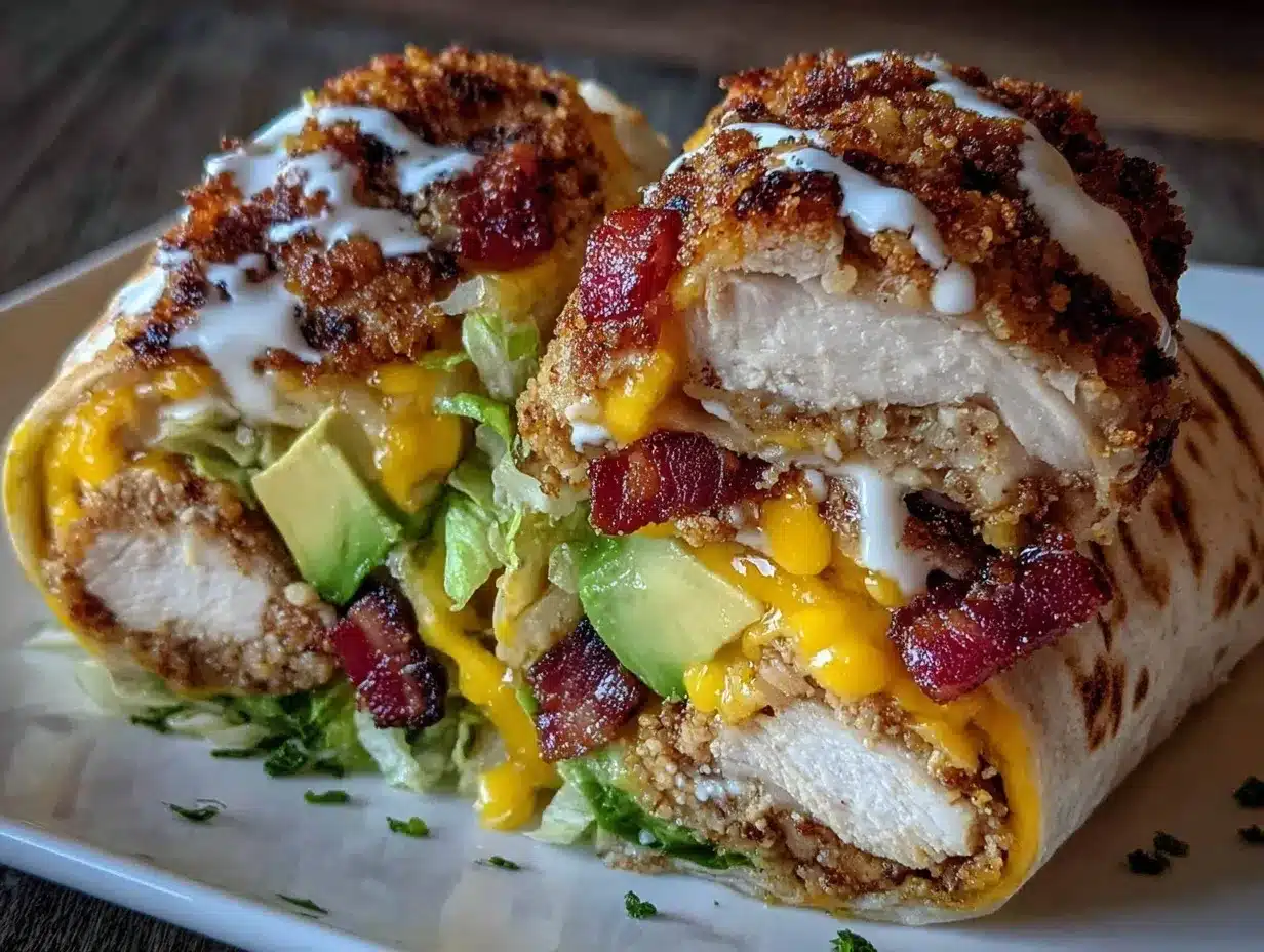 crispy chicken bacon ranch wrap preparation steps