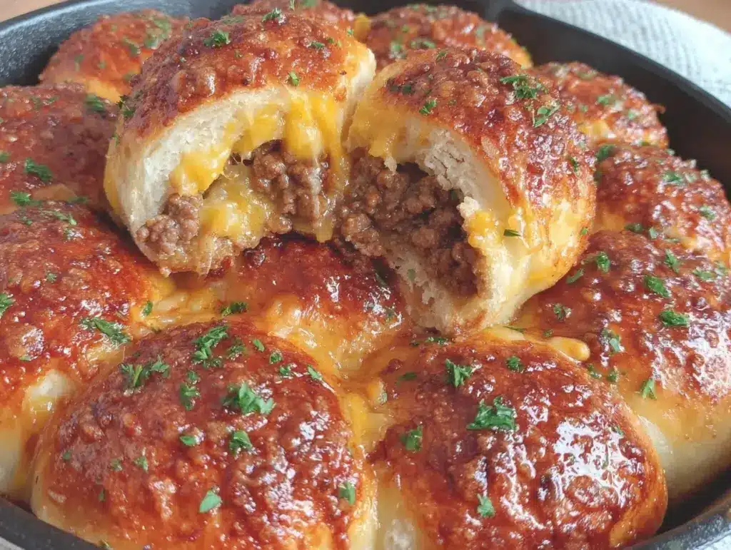 crispy garlic parmesan cheeseburger bombs - featured image