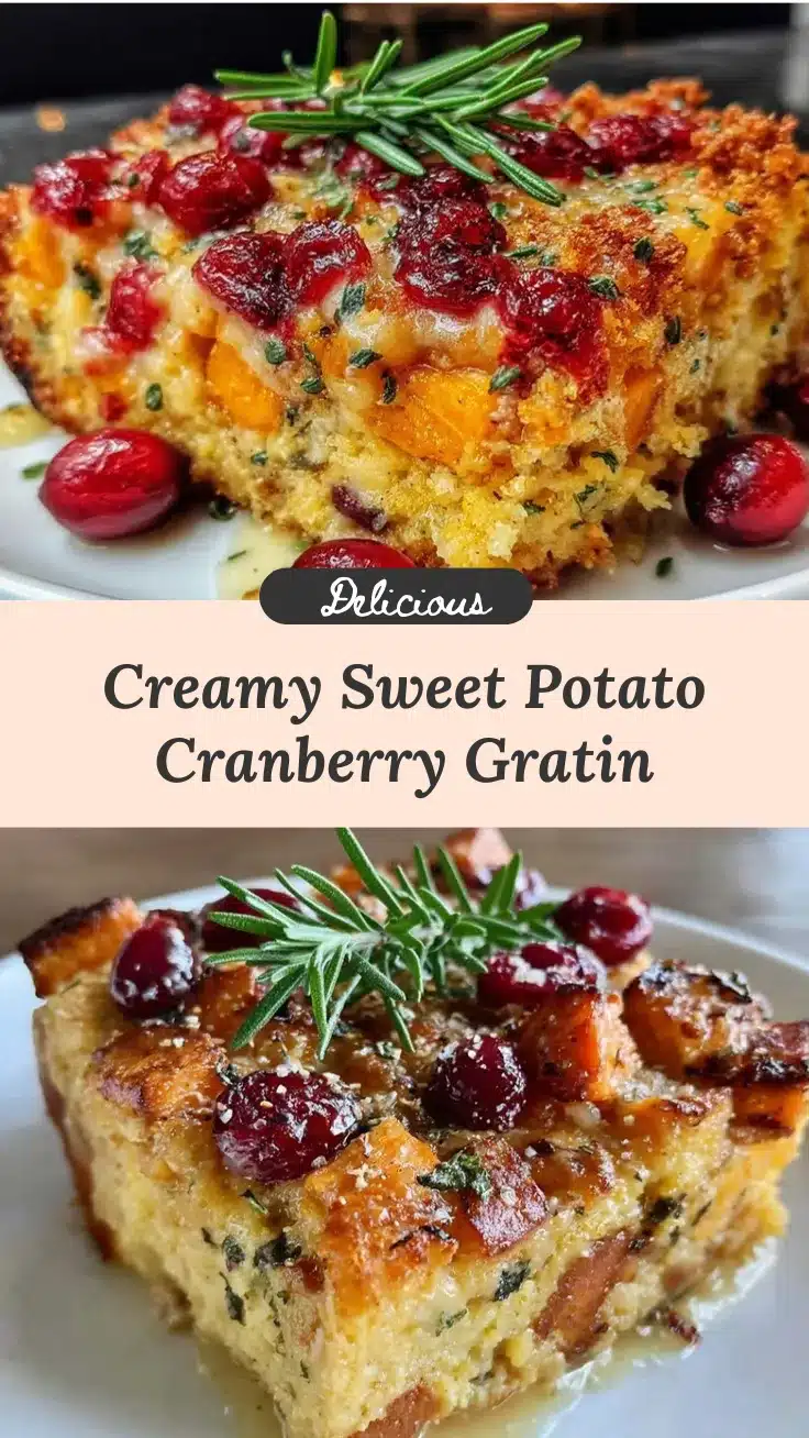 crispy sweet potato and cranberry gratin recipe