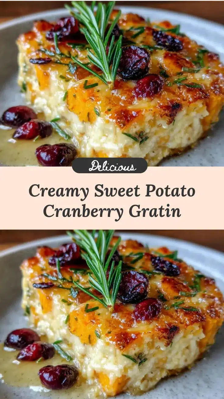 crispy sweet potato cranberry gratin recipe
