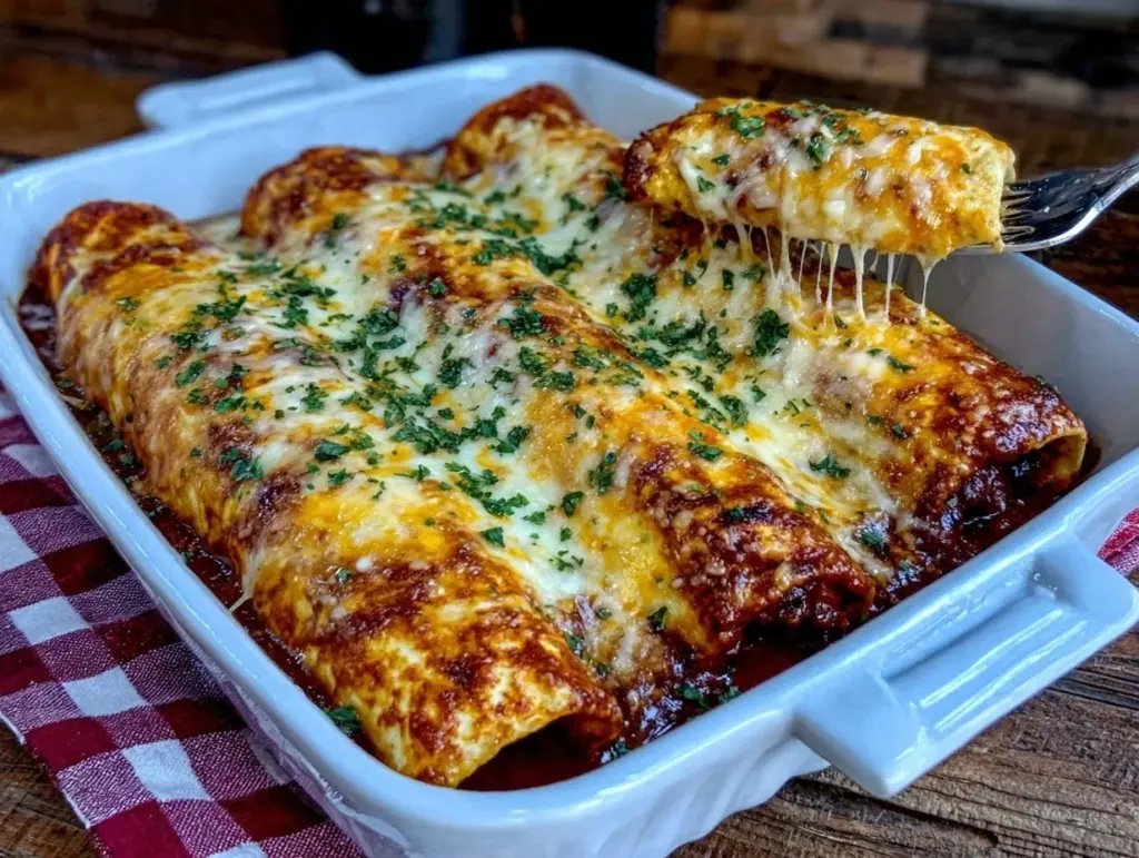easy cheesy beef enchiladas - featured image