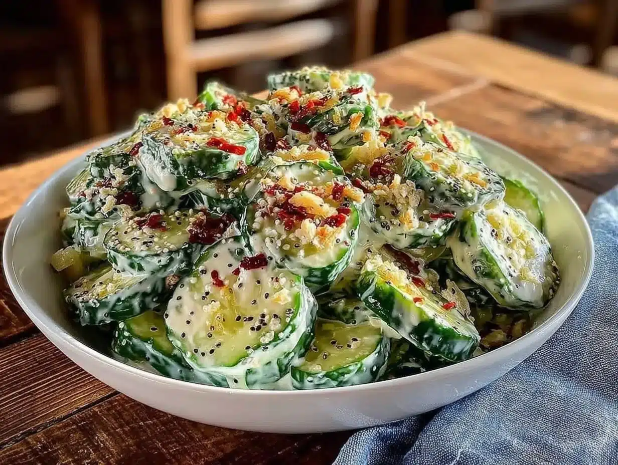 everything bagel cucumber salad preparation steps