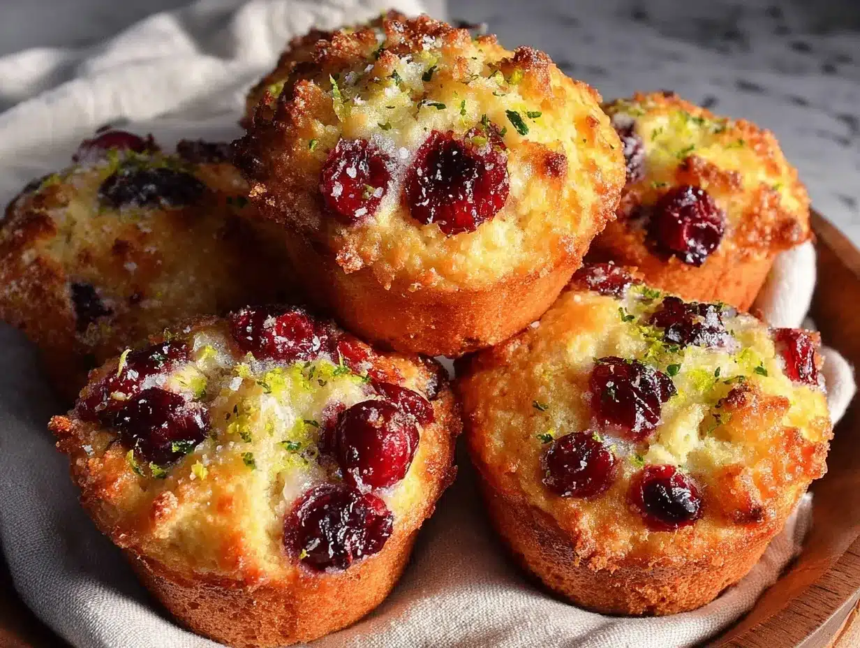 fluffy cranberry lemon muffins preparation steps