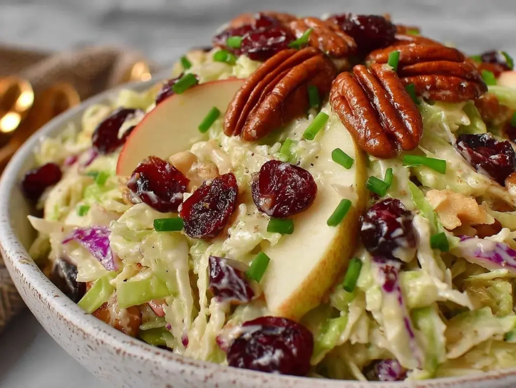 fresh apple cranberry coleslaw - featured image