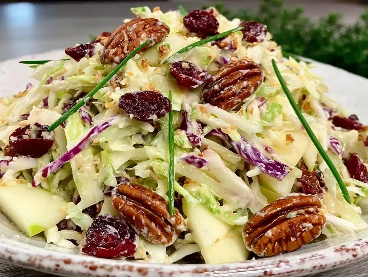 fresh apple cranberry coleslaw preparation steps