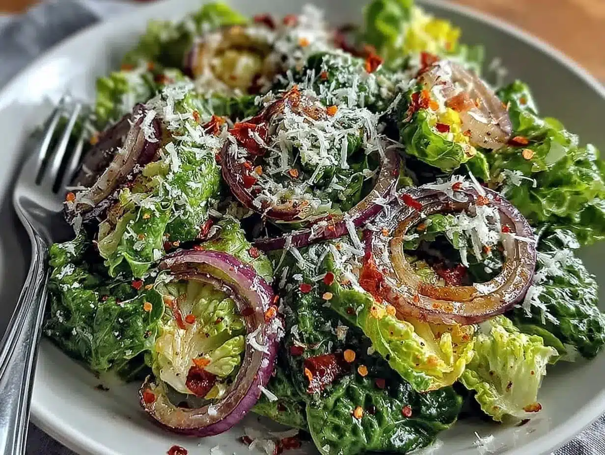 fresh lemon parmesan lettuce salad preparation steps
