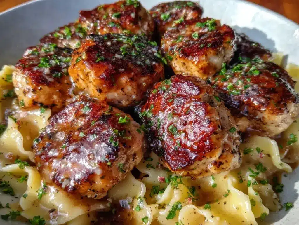 garlic butter chicken bites - featured image