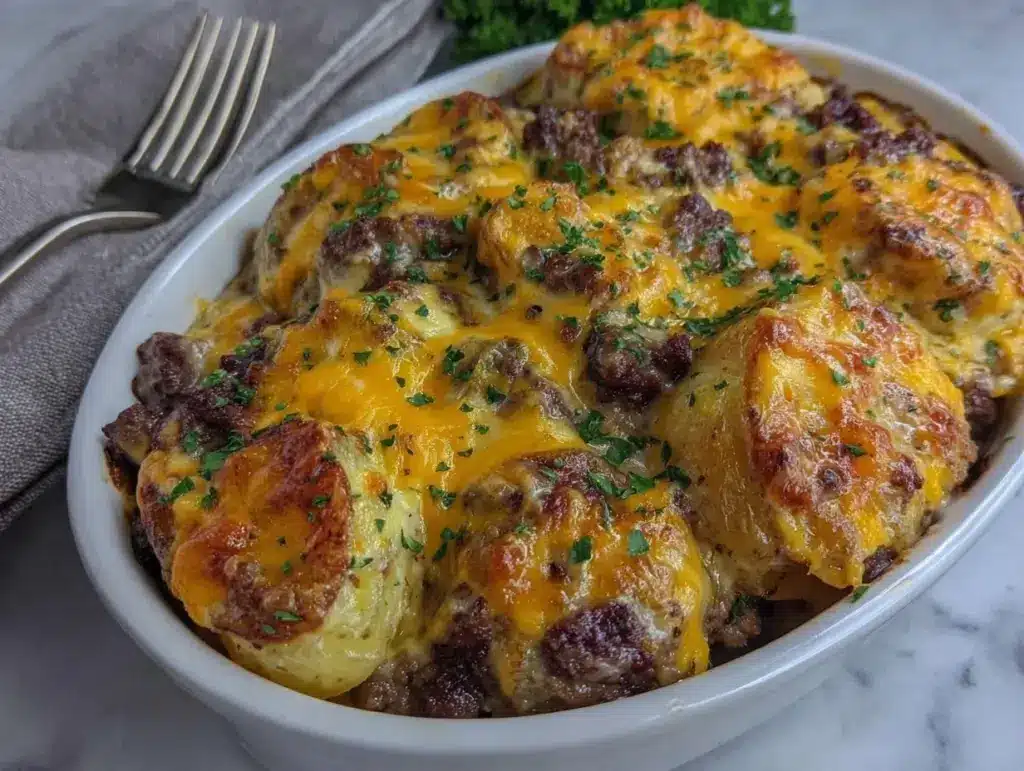 hobo casserole ground beef recipe - featured image