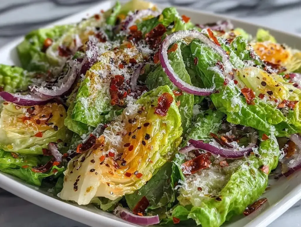 lemon parmesan lettuce salad - featured image