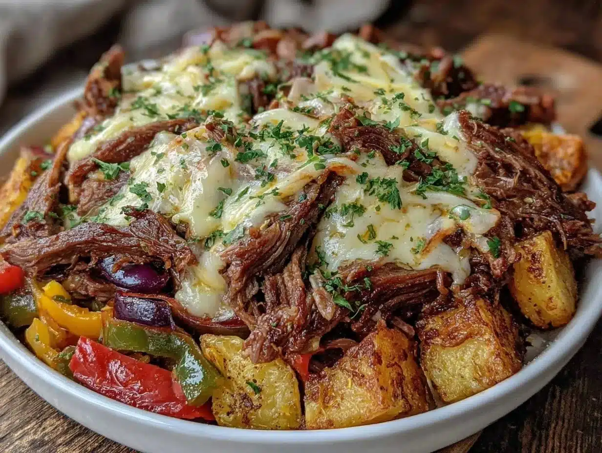 Philly cheesesteak bowl preparation steps