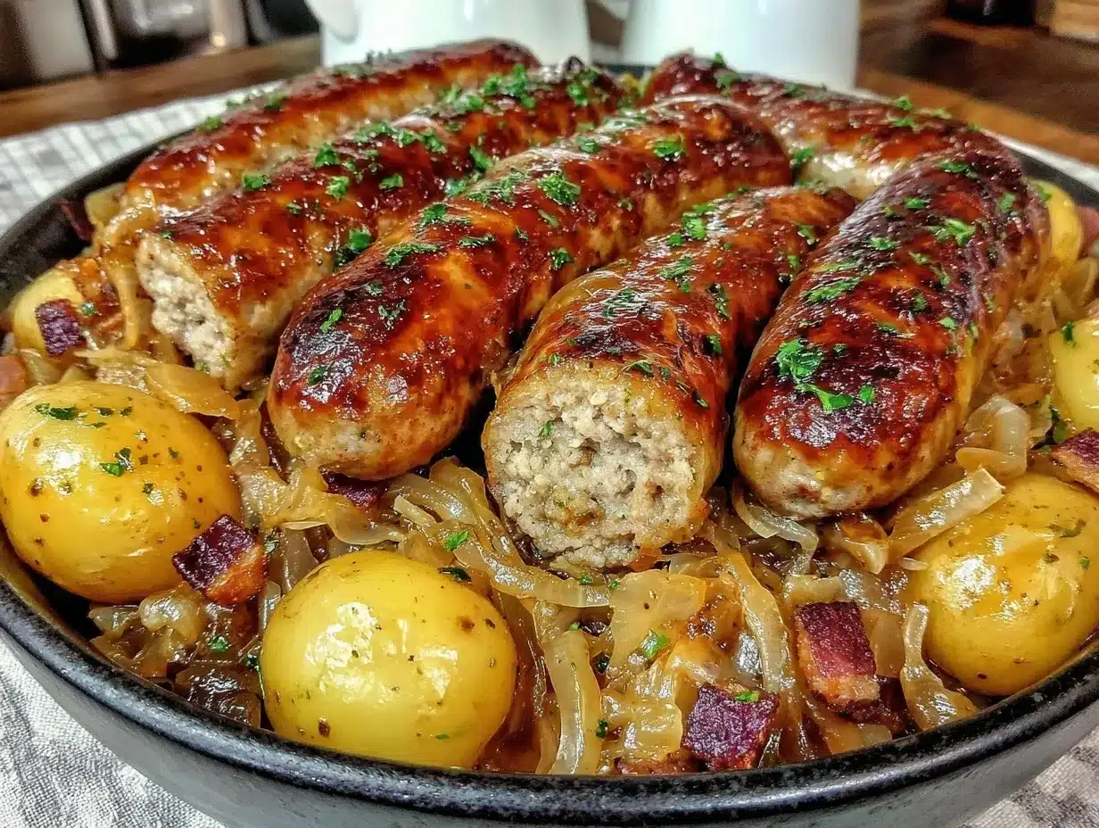 Polish sausage and sauerkraut preparation steps