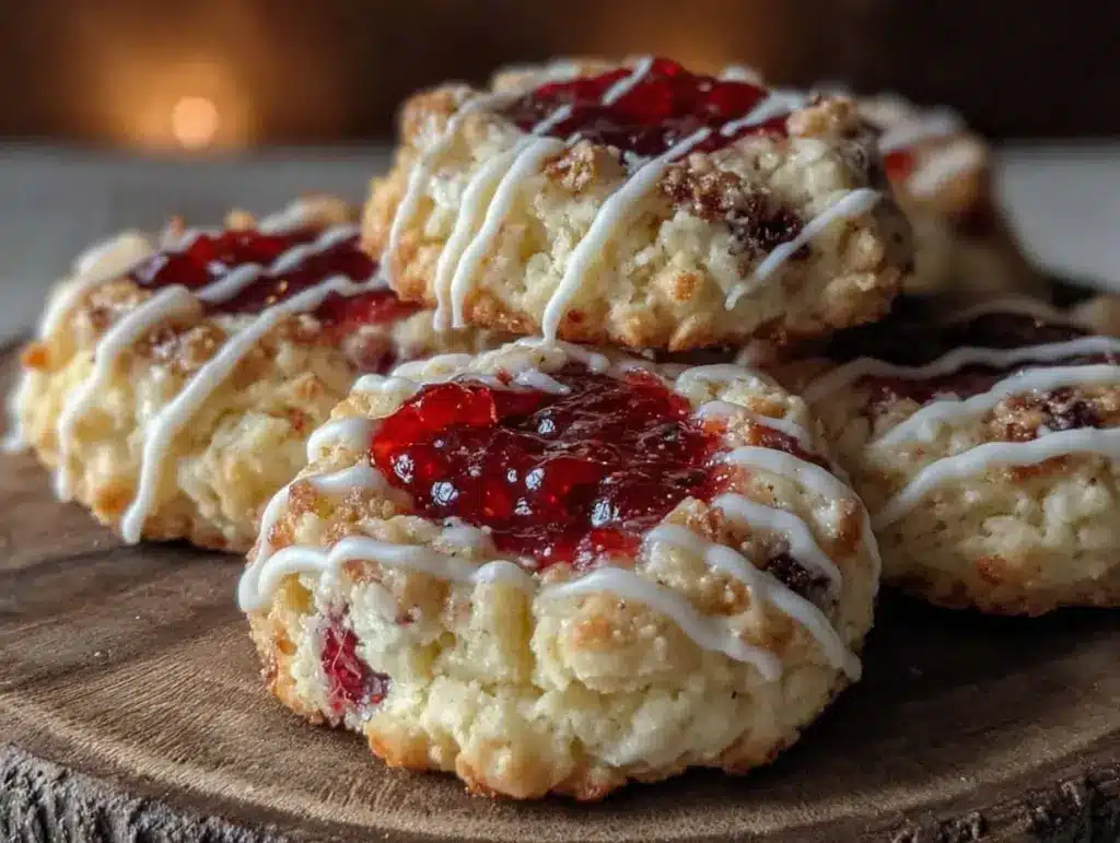 raspberry almond shortbread cookies - featured image