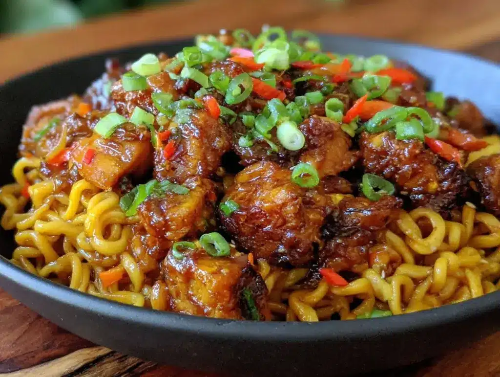 savory chicken ramen stir fry - featured image