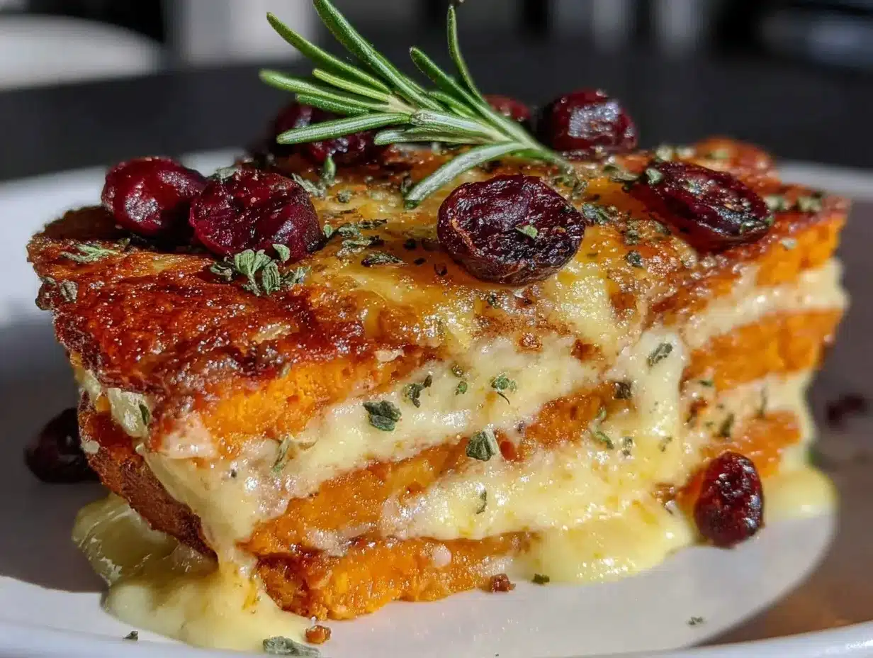 sweet potato and cranberry gratin preparation steps