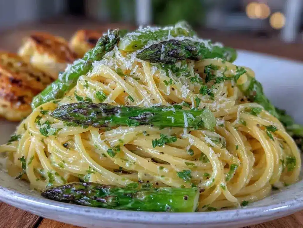 asparagus lemon ricotta pasta - featured image