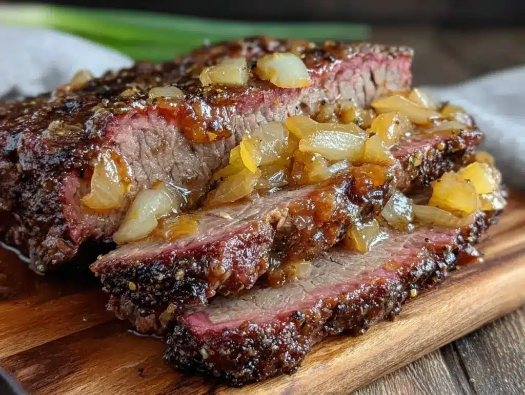 beef brisket with caramelized onions - featured image