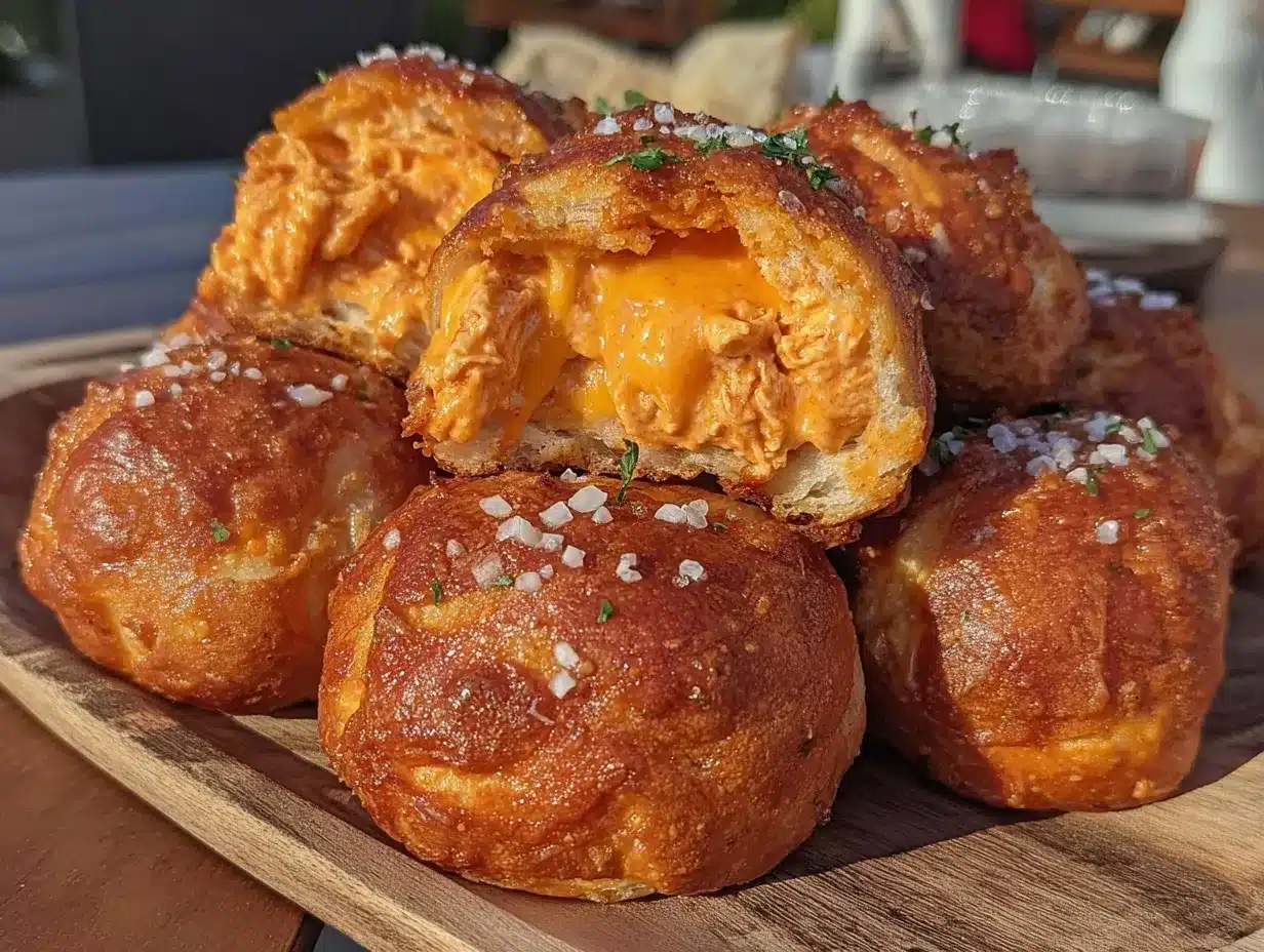 buffalo chicken stuffed pretzel bites preparation steps