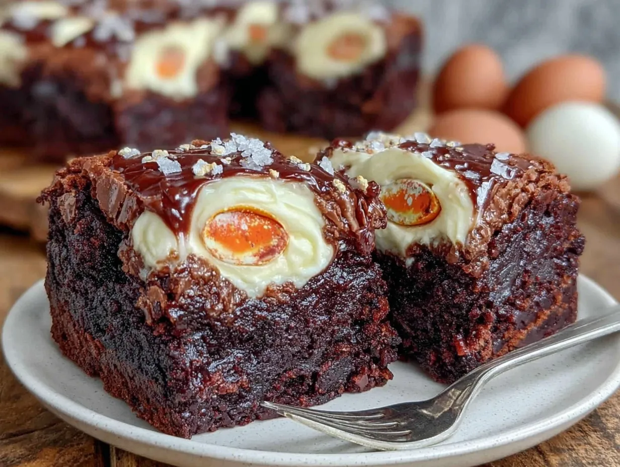Cadbury Creme Egg Brownies preparation steps