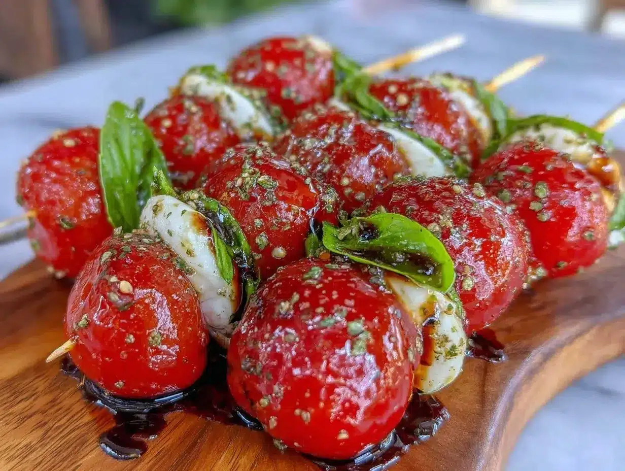 Caprese skewers recipe preparation steps