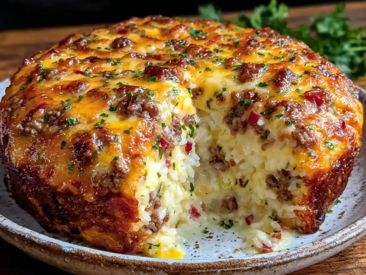 cheesy beef and rice casserole preparation steps