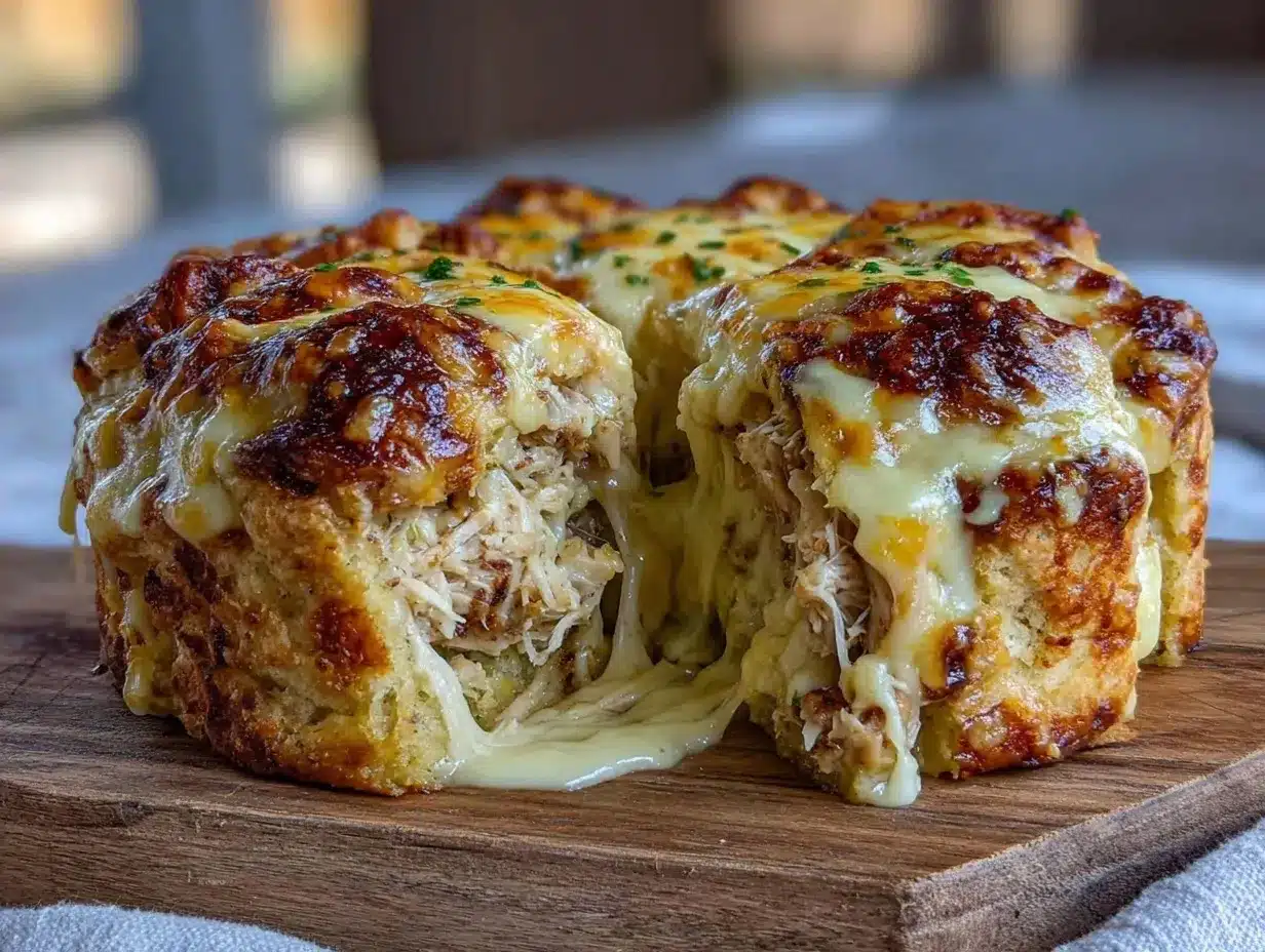 cheesy ranch chicken biscuit pull-apart preparation steps