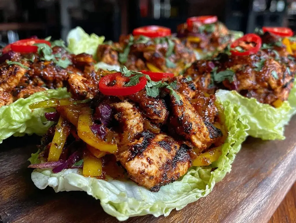 chicken fajita lettuce boats - featured image