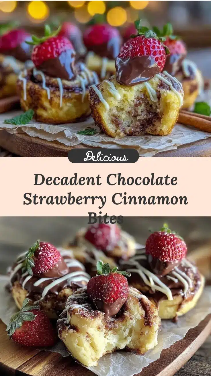 chocolate-covered strawberry cinnamon roll bites recipe
