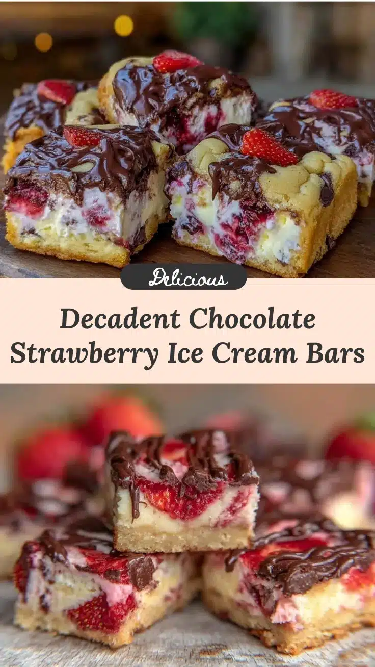 chocolate-covered strawberry ice cream cookie bars recipe