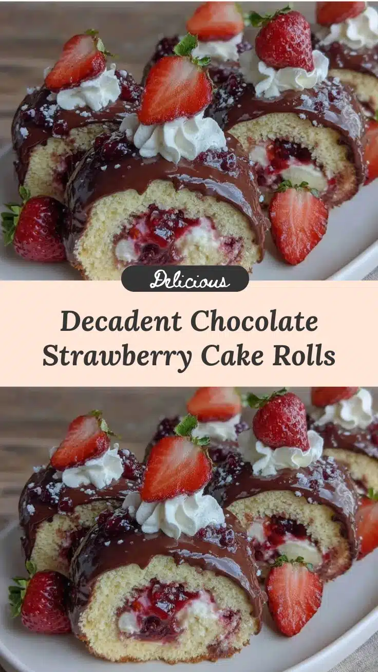 chocolate-covered strawberry whipped cake rolls recipe