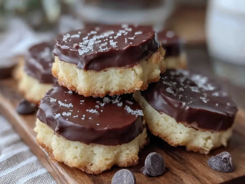 chocolate dipped shortbread cookies - featured image