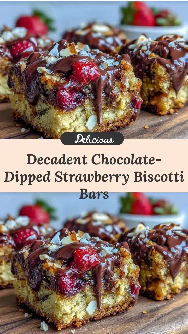 chocolate-dipped strawberry biscotti crumble bars recipe