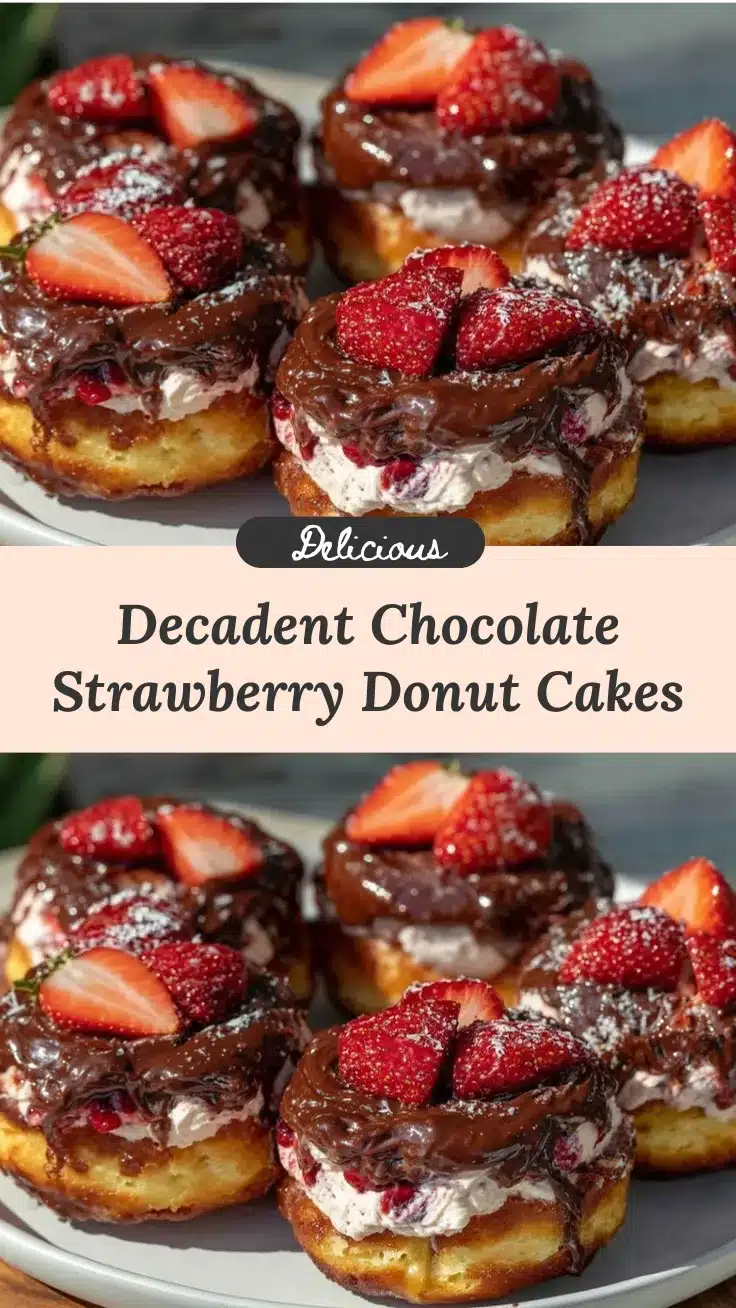 chocolate-dipped strawberry ice cream donut cakes recipe