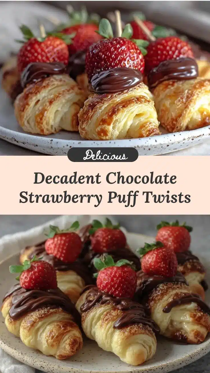 chocolate-dipped strawberry puff pastry twists recipe