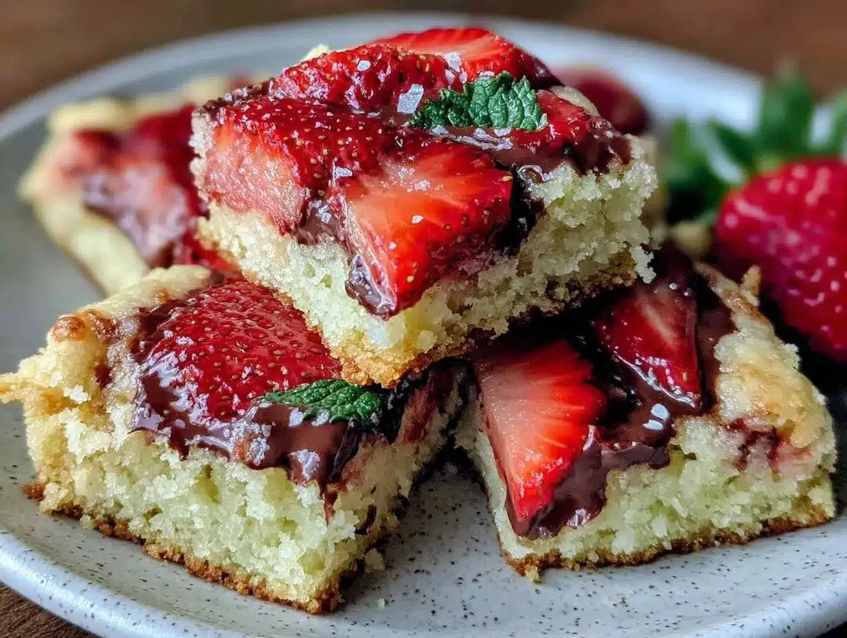 chocolate-dipped strawberry sugar cookie bars preparation steps