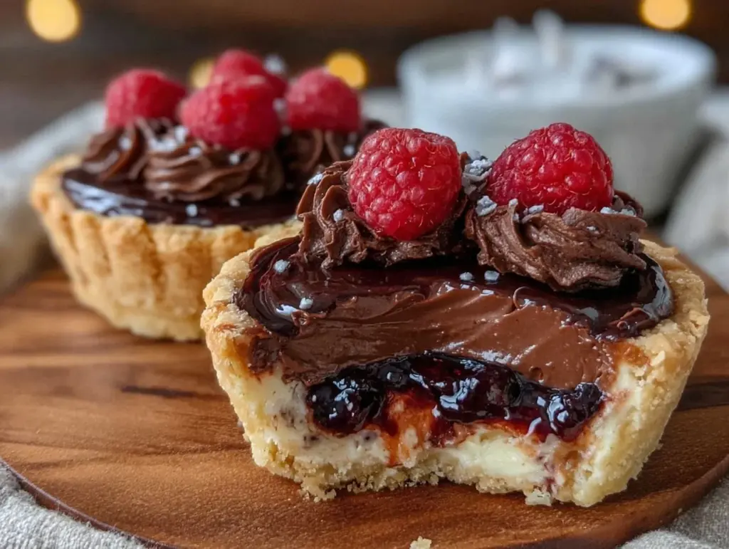 chocolate raspberry silk pies - featured image