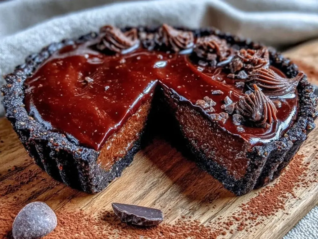 chocolate truffle tart recipe - featured image