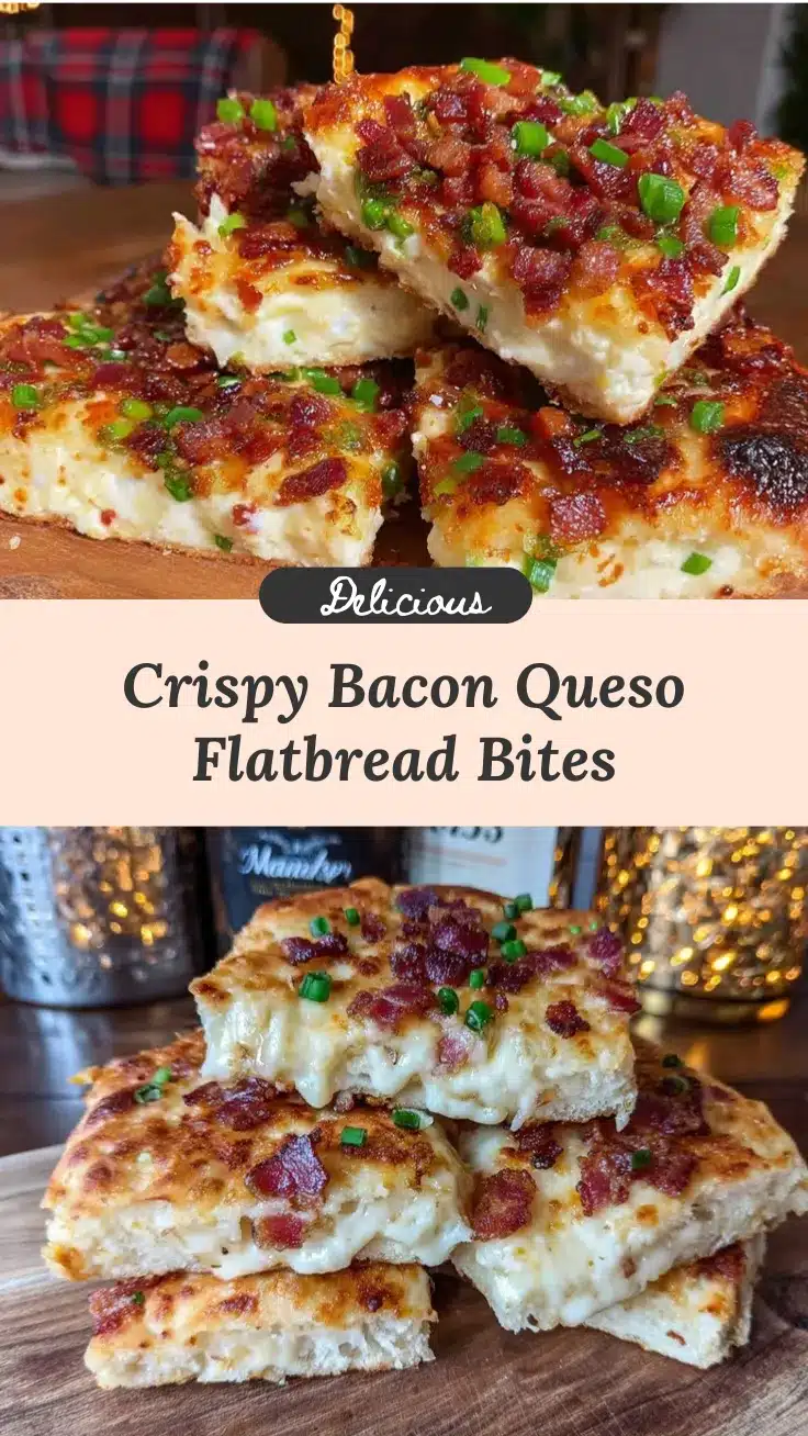 crispy bacon queso flatbread squares recipe