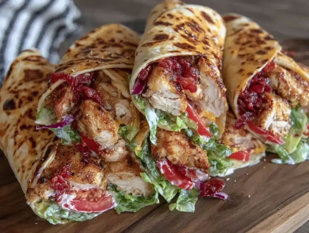 crispy cheddar ranch chicken wraps - featured image
