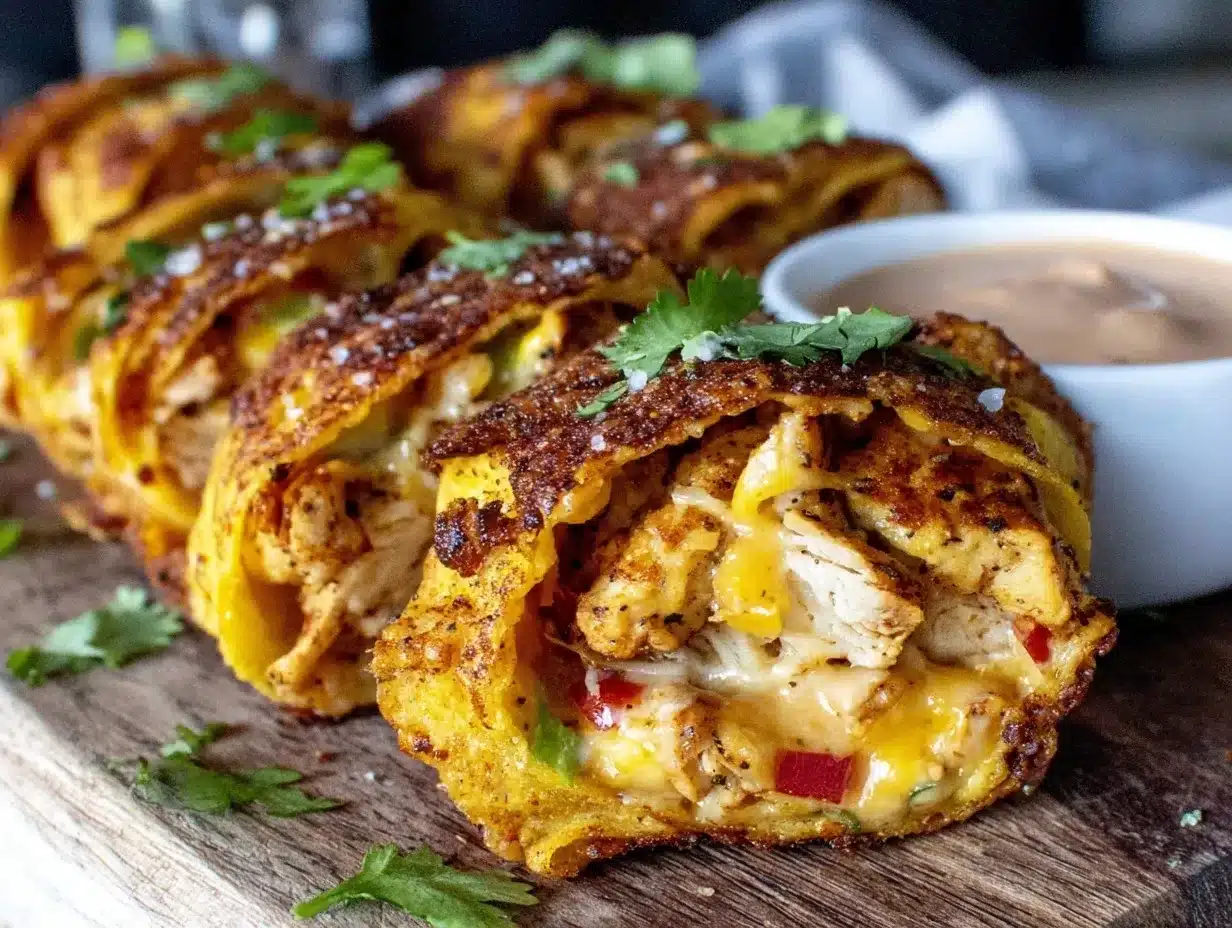 crispy chicken taco rollups preparation steps