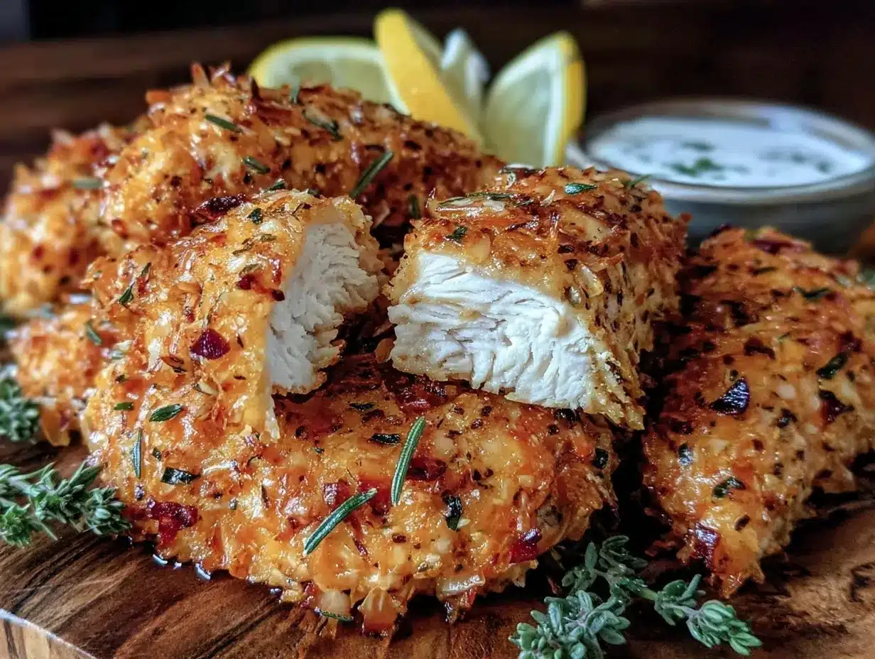 crispy parmesan ranch chicken tenders preparation steps
