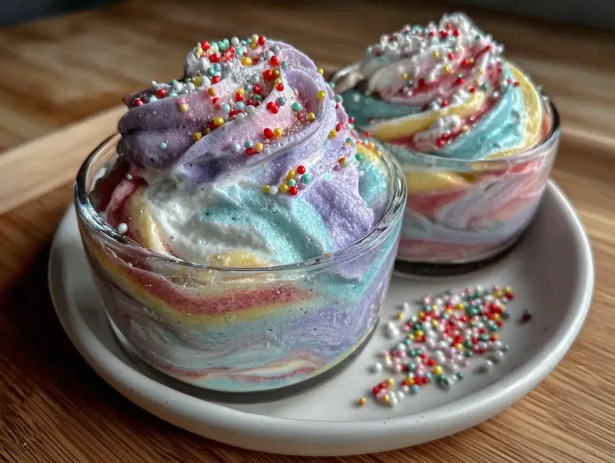 Dr Seuss Rainbow Pink and Blue Pudding Cups preparation steps
