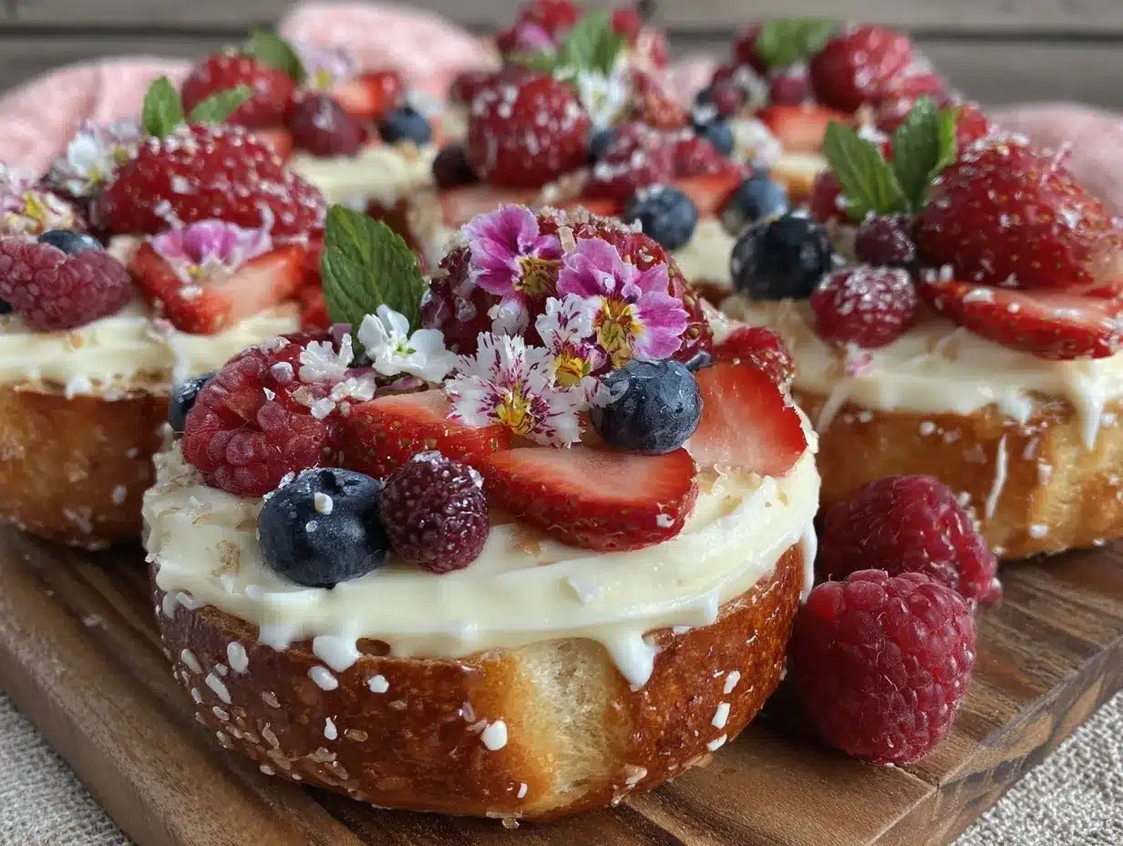 frosted berry bagel board preparation steps