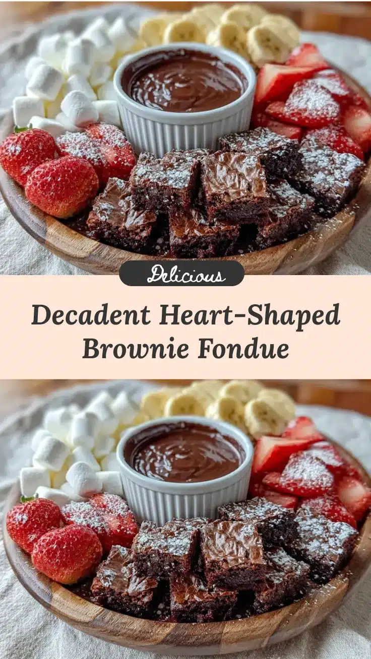 galentines heart shaped brownie fondue tray recipe