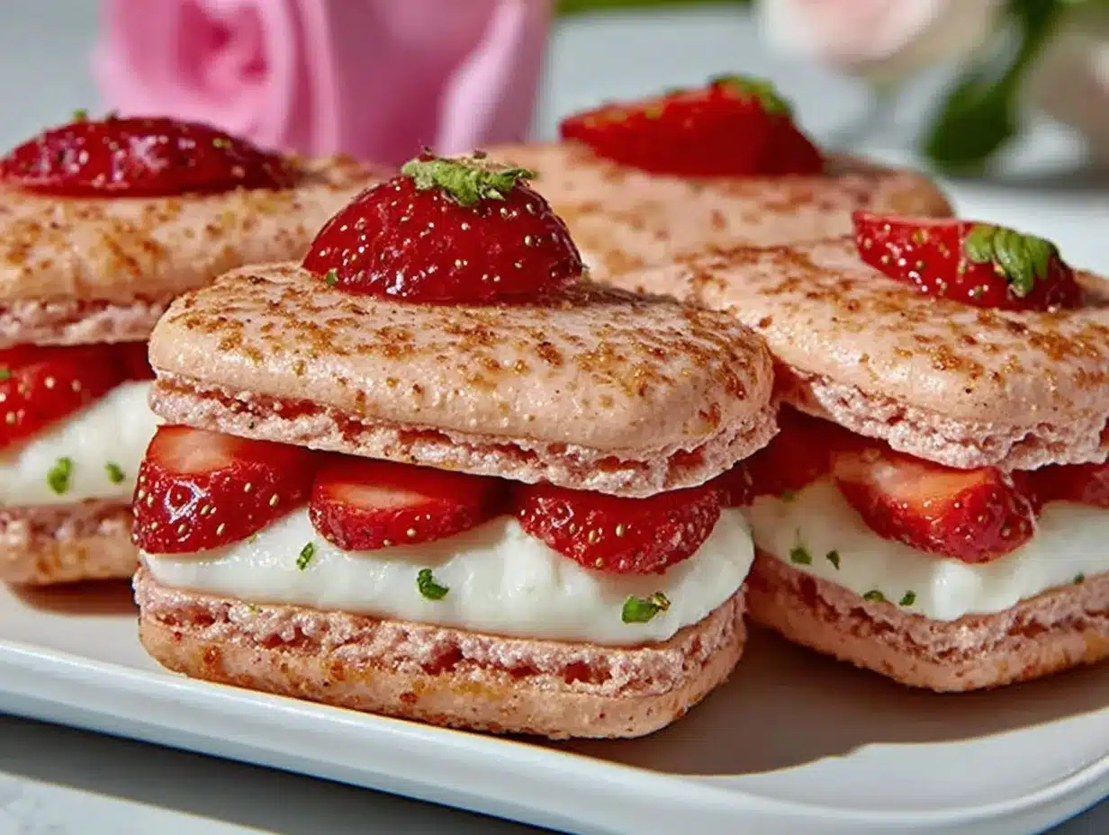 Galentines Strawberry Rosé Macaron Tray preparation steps